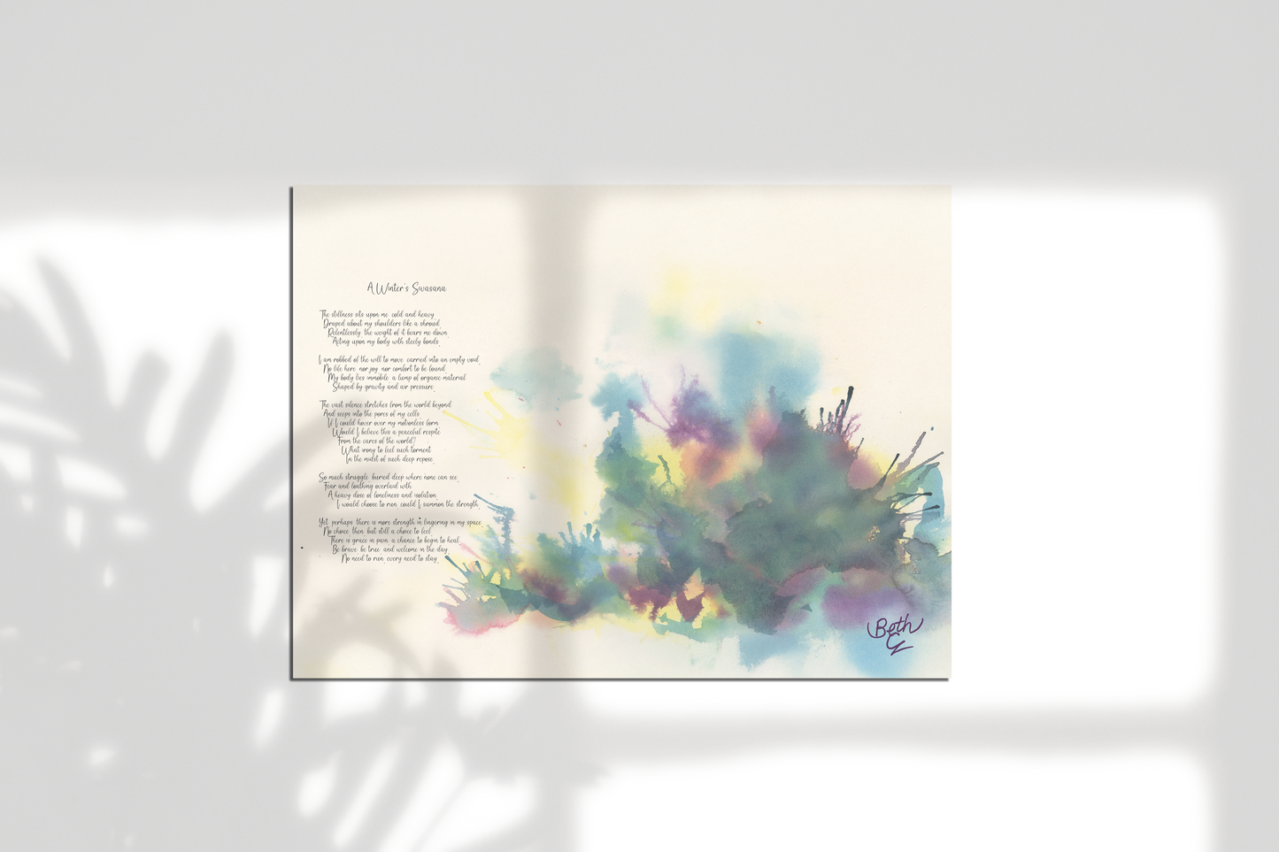 A Winter's Sivasana, Poem Paper