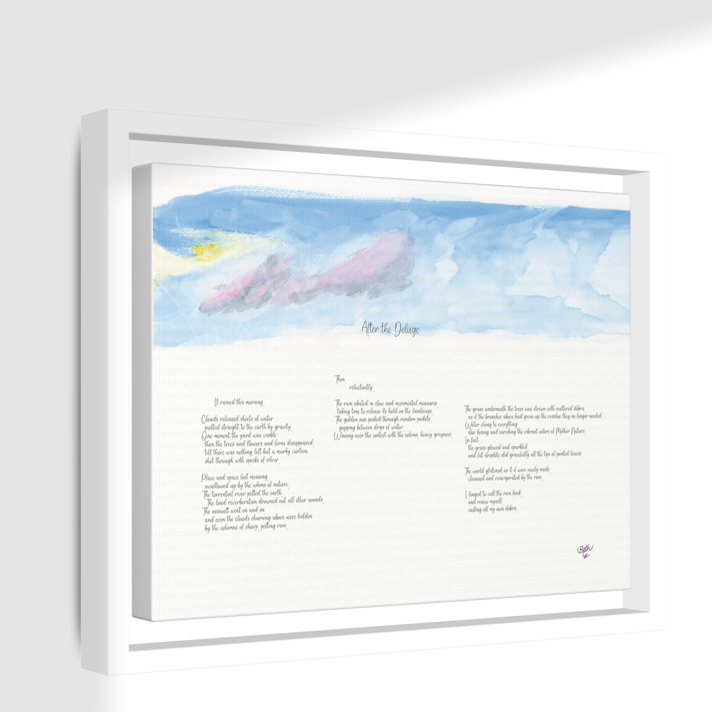 After the Deluge, Poem Canvas Framed