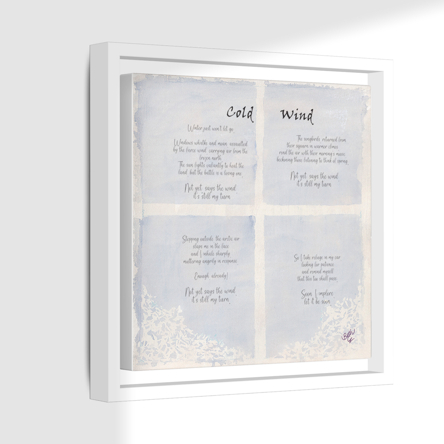 Cold Wind, Poem Canvas Framed