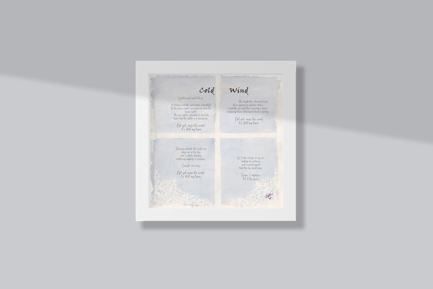 Cold Wind, Poem Paper Framed