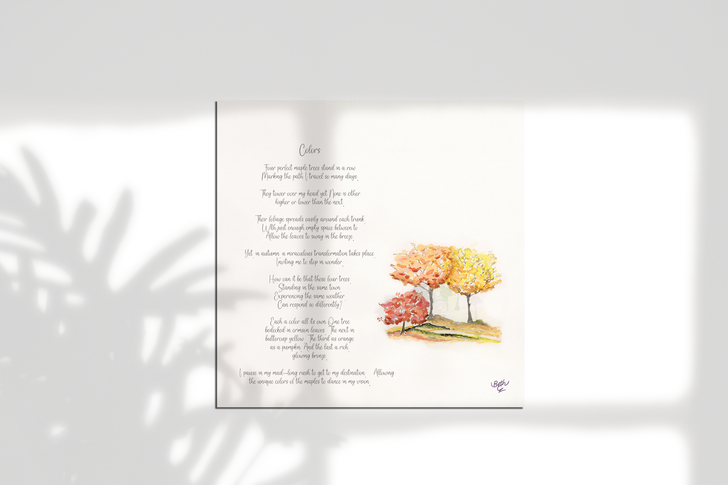 Colors, Poem Paper Framed