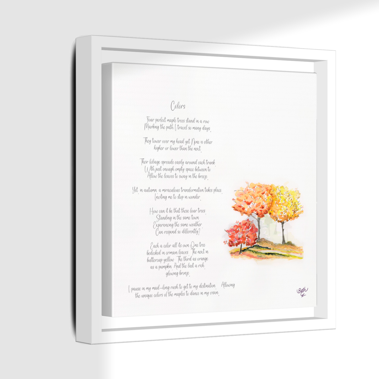Colors, Poem Canvas Framed