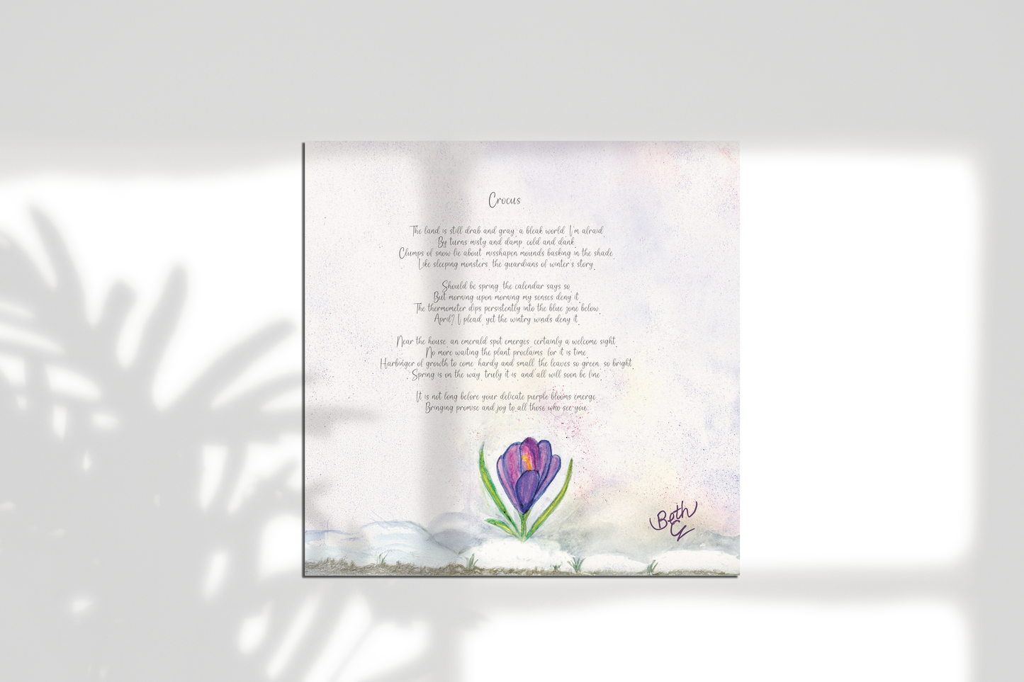 Crocus, Poem Paper