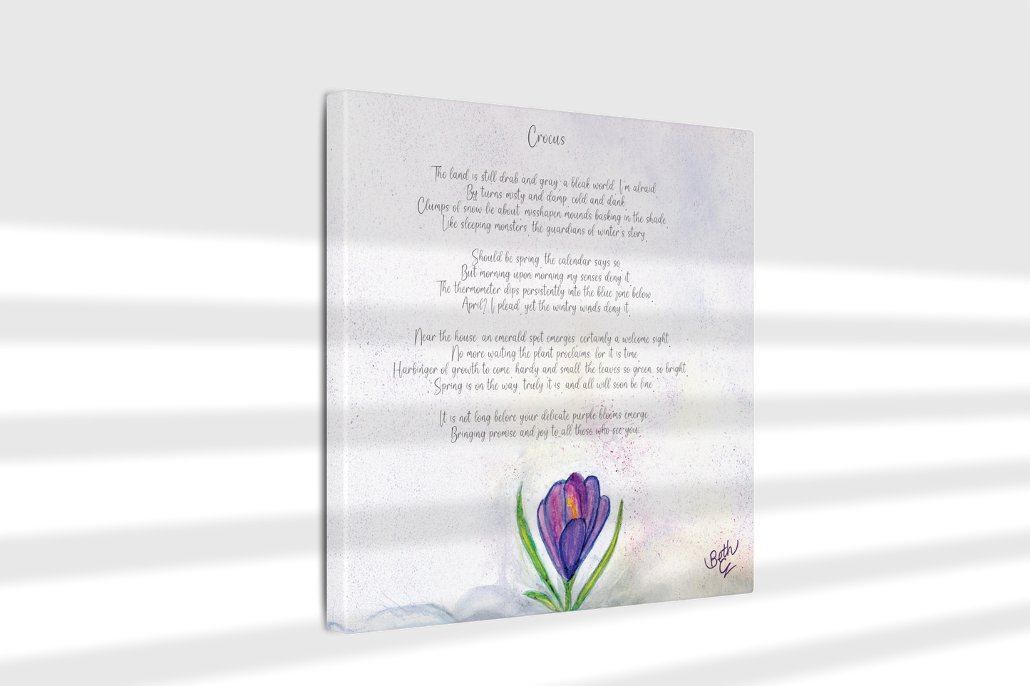Crocus, Poem Canvas