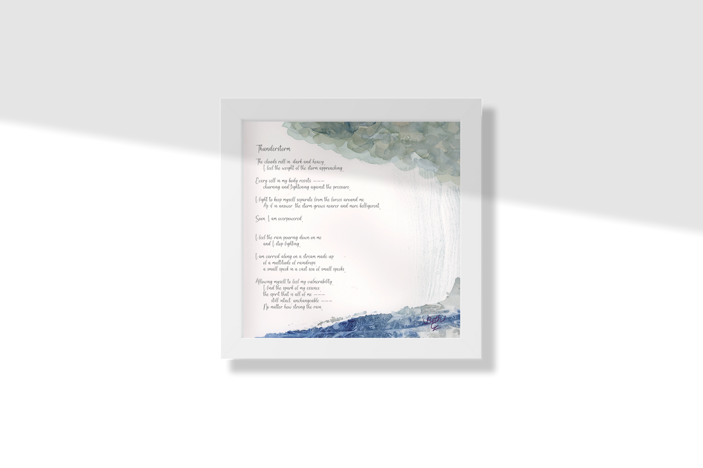 Thunderstorm, Poem Paper Framed