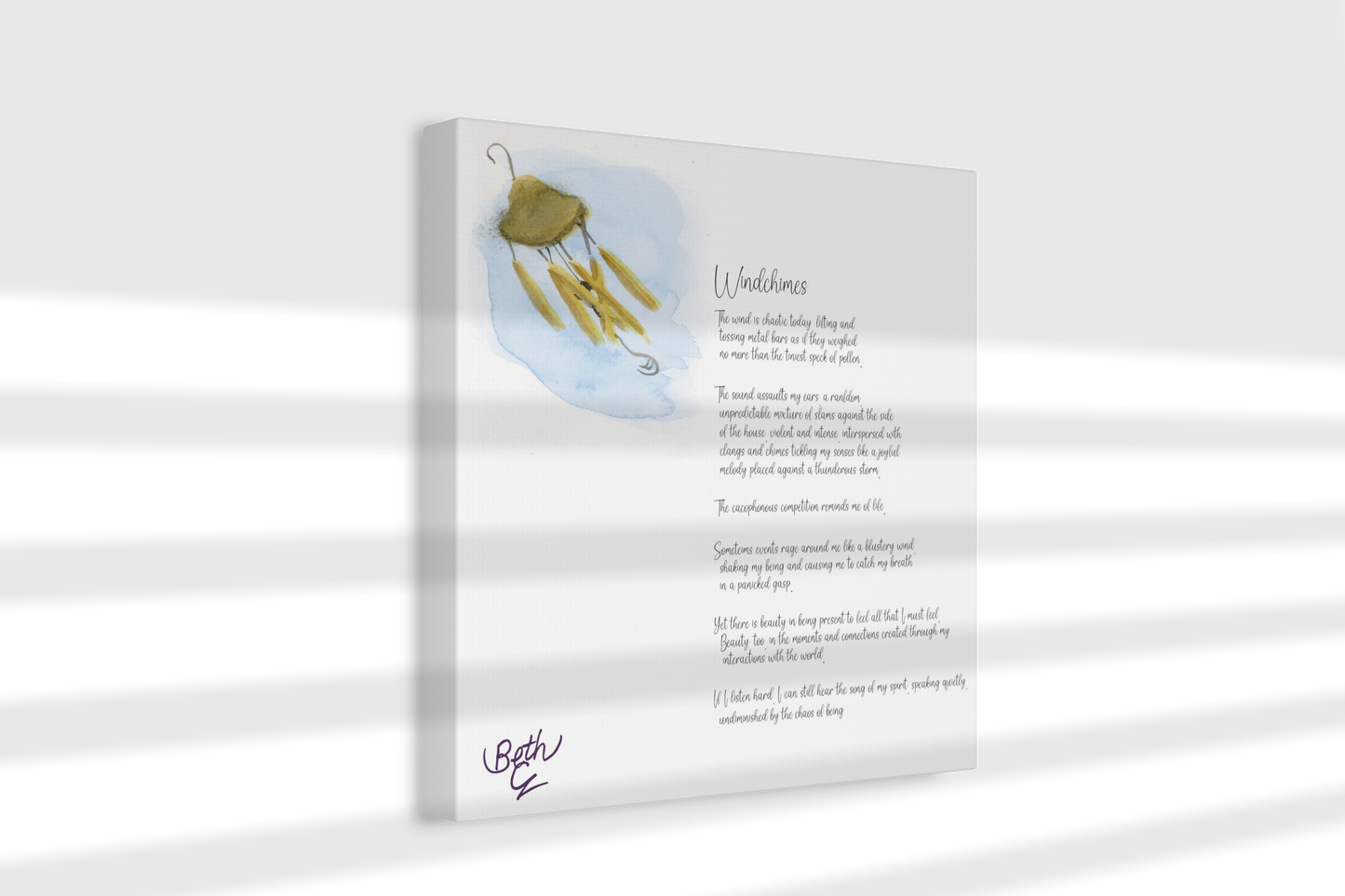 Windchimes, Poem Canvas