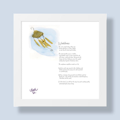Windchimes, Poem Paper Framed