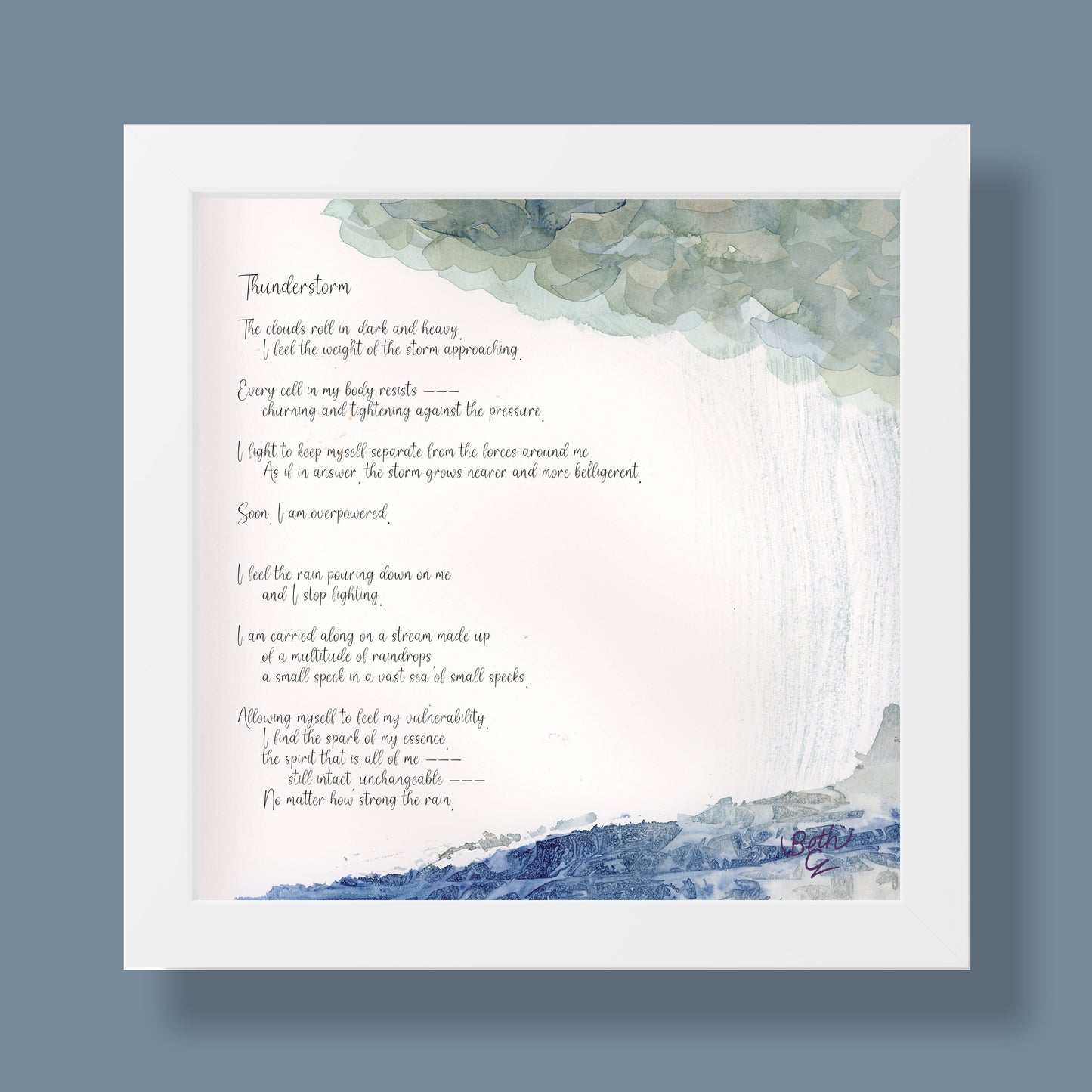 Thunderstorm,  Poem Paper Framed