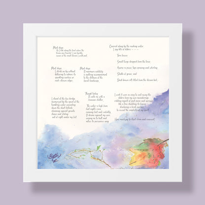 Joyous Brook, Poem Paper Framed