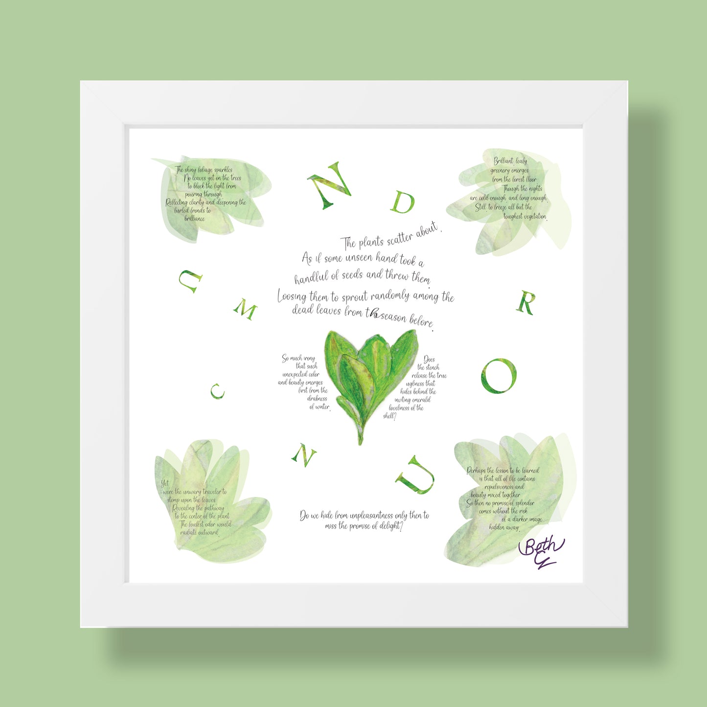 Conundrum, Poem Paper Framed