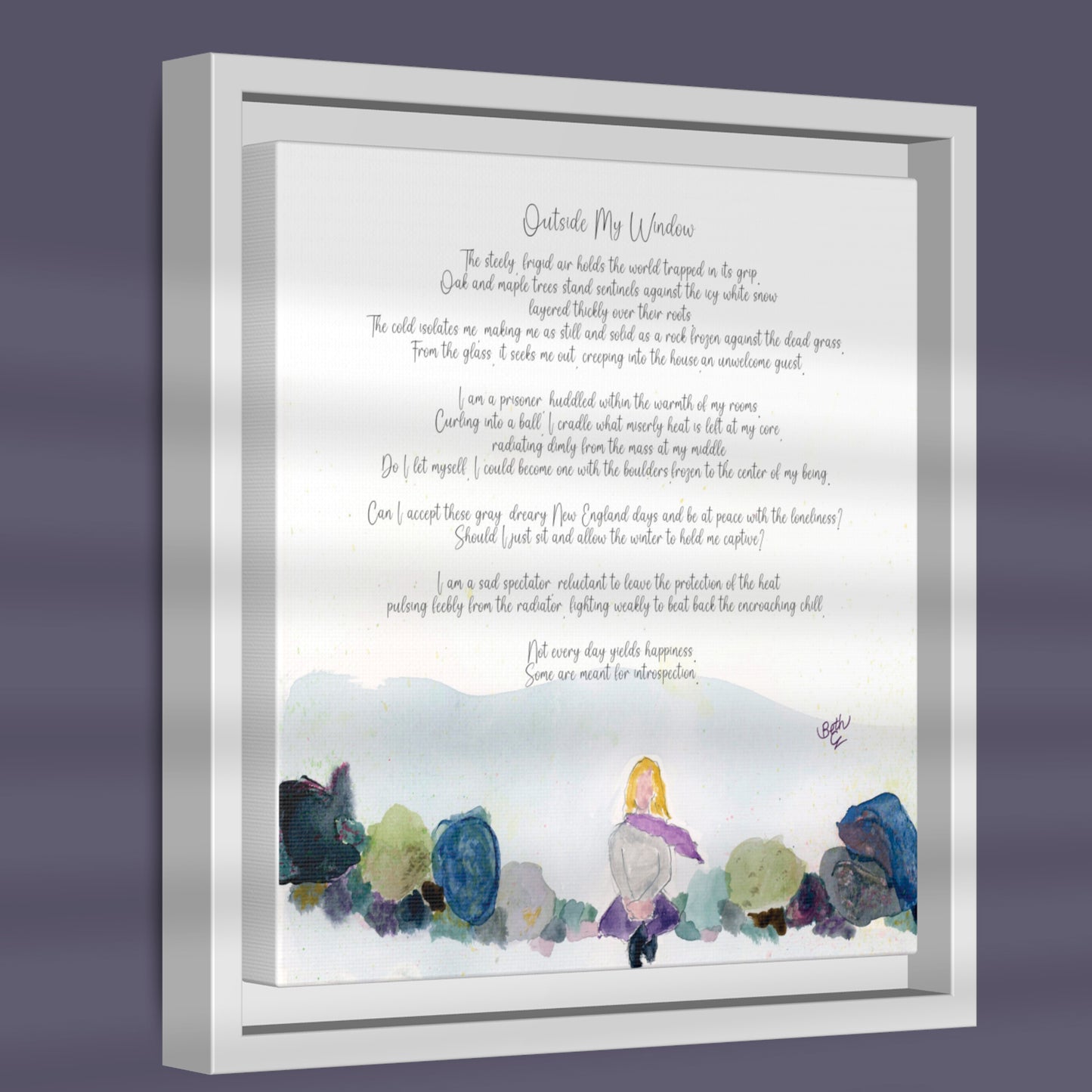 Outside My Window, Poem Canvas Framed