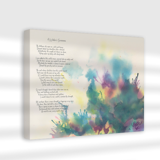 A Winter's Sivasana, Poem Canvas