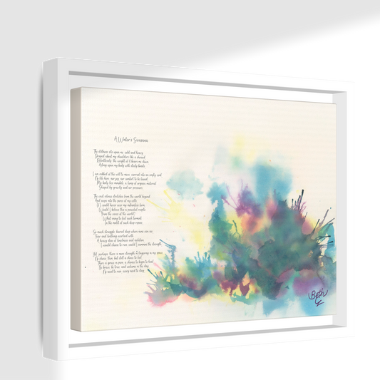 A Winter's Sivasana, Poem Canvas Framed