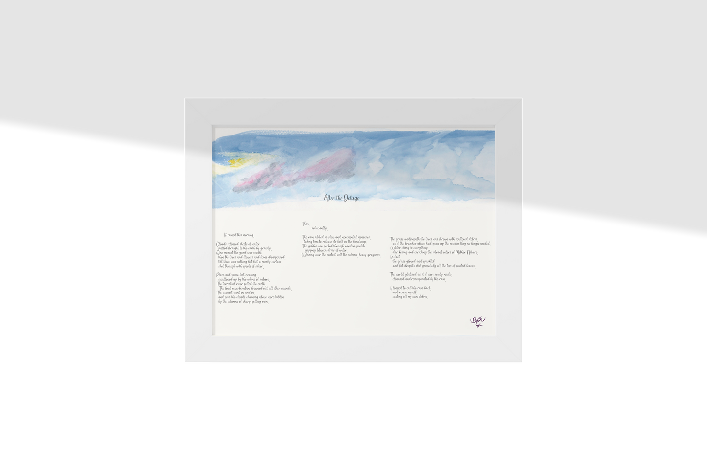 After the Deluge, Poem Paper Framed