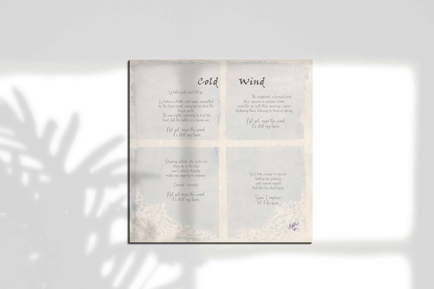 Cold Wind, Poem Paper