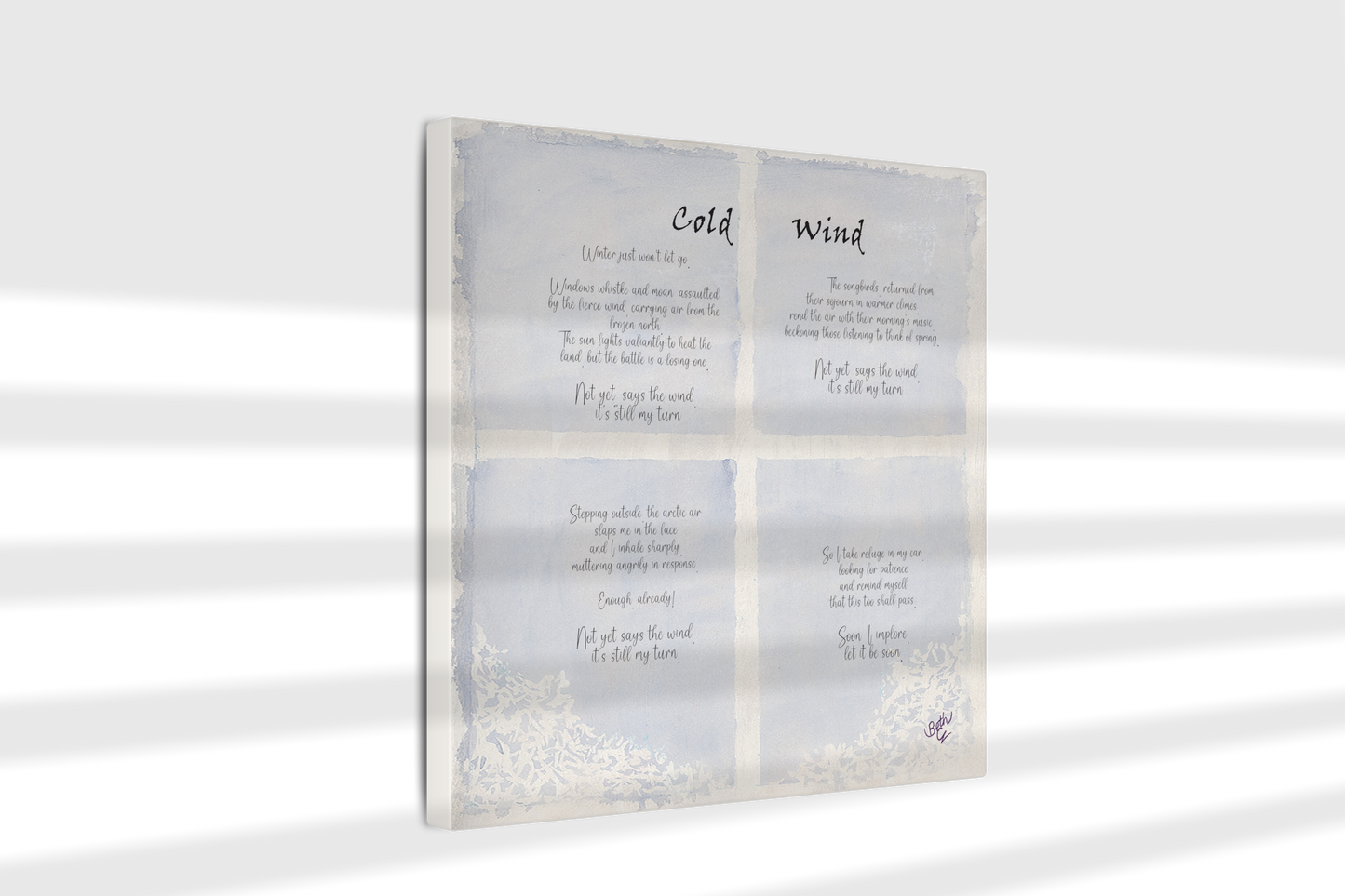 Cold Wind, Poem Canvas