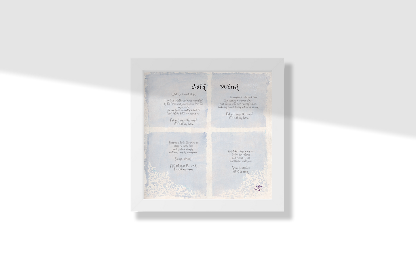 Cold Wind, Poem Paper Framed