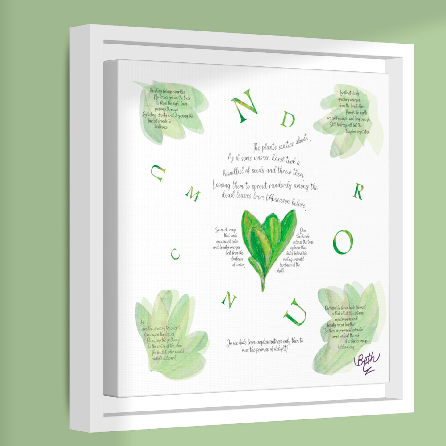 Conundrum, Poem Canvas Framed