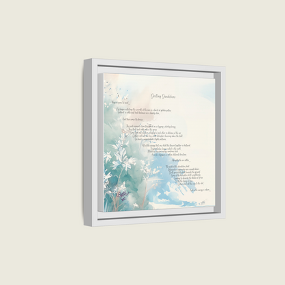 Drifting Dandelions, Poem Canvas Framed