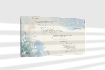 Drifting Dandelions, Poem Canvas