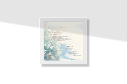 Drifting Dandelions, Poem Paper Framed