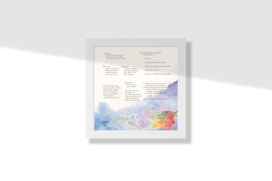 Joyous Brook, Poem Paper Framed