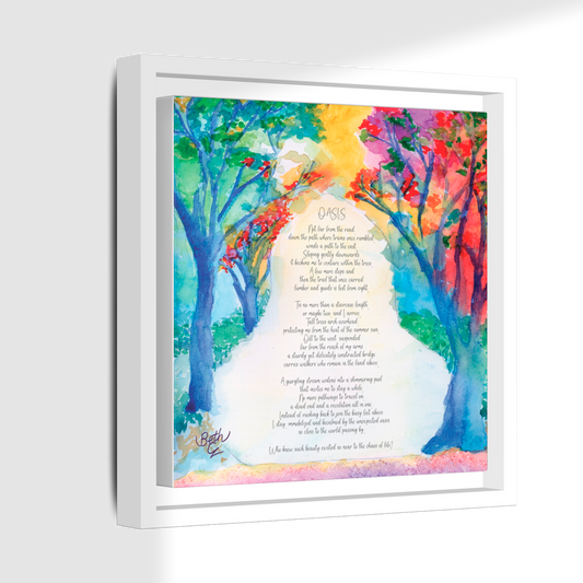 Oasis, Poem Canvas Framed