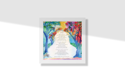 Oasis, Poem Paper Framed