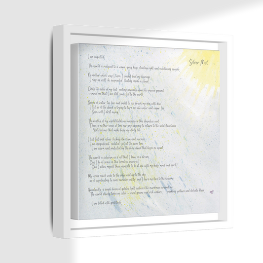Silver Mist, Poem Canvas Framed