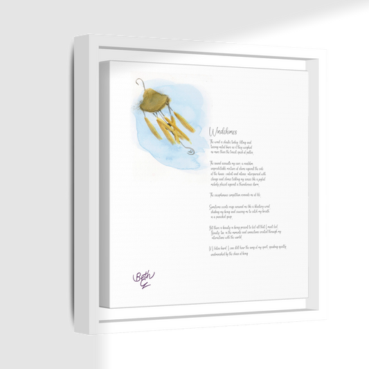 Windchimes, Poem Canvas Framed